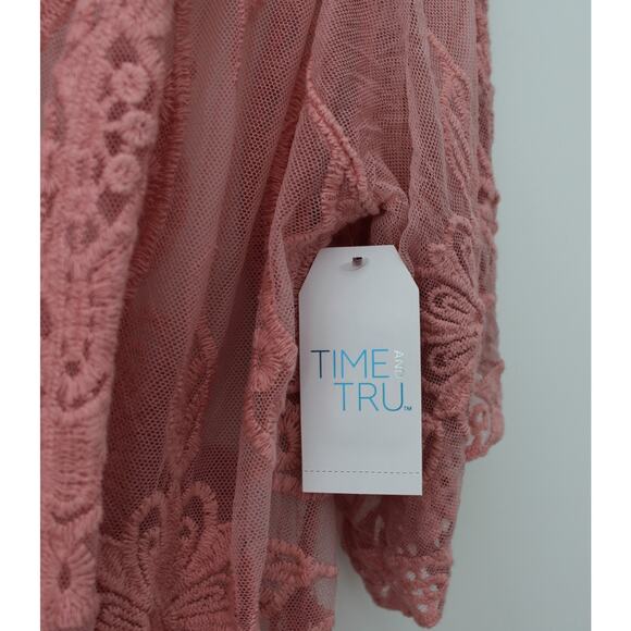 Time and Tru Womens Lace Coverup Pink Size S-M NWT - Picture 5 of 5